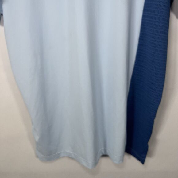 Adidas Golf Polo Shirt Mens Size Small Light Blue Navy Colorblock Performance - Picture 12 of 13